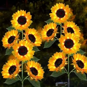 Solar Sunflower Garden Light